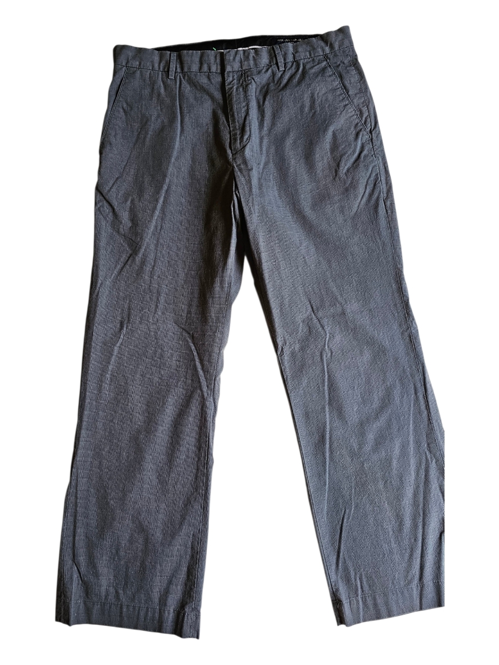 Banana Republic Mens Dress Pants 35x32 Gray Slim Straight Stretch Business